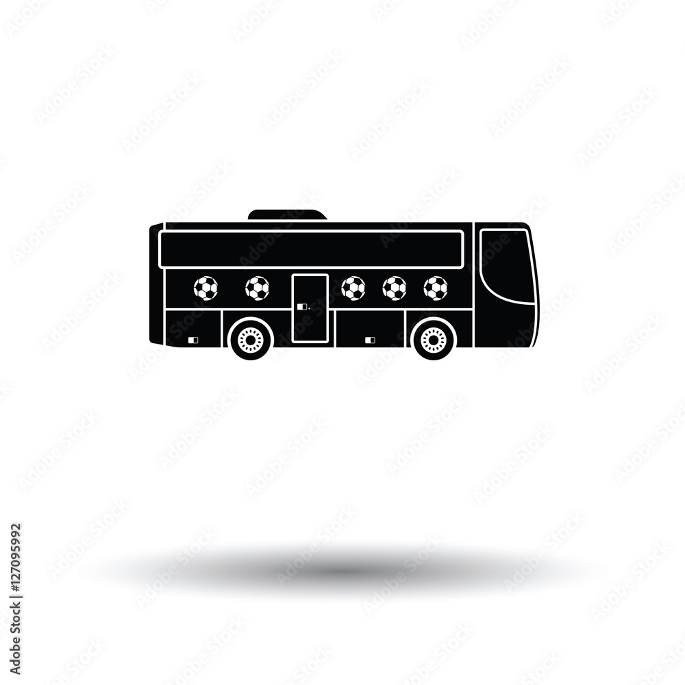 Fototapeta premium Football fan bus icon