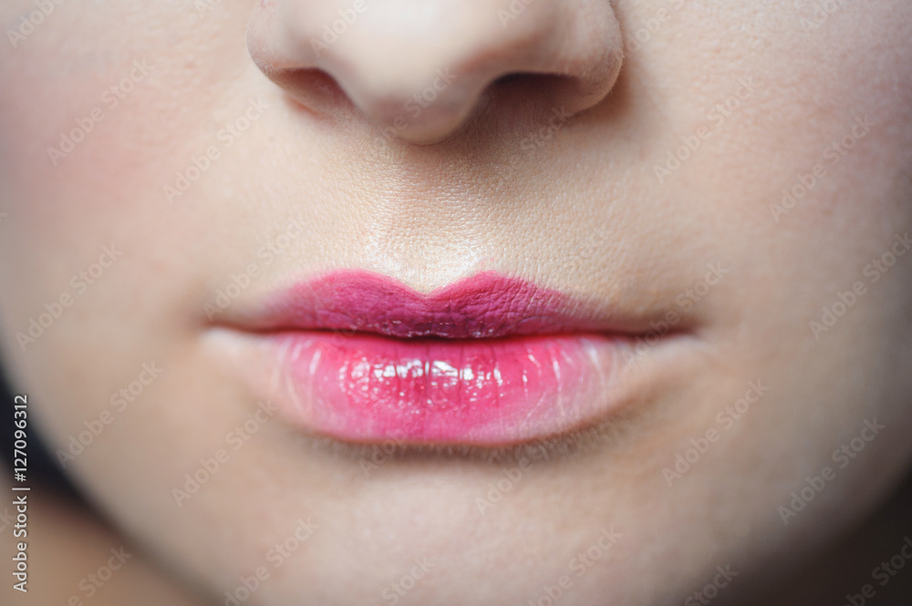lips model with beautiful makeup close-up lips model with beautiful makeup close-up