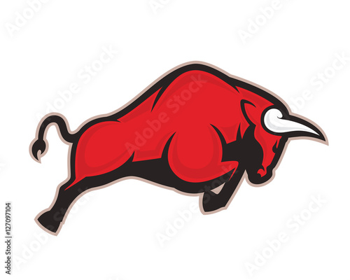 Charging bull mascot