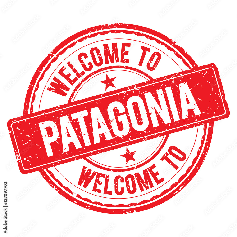 Welcome to PATAGONIA Stamp. Stock Illustration | Adobe Stock