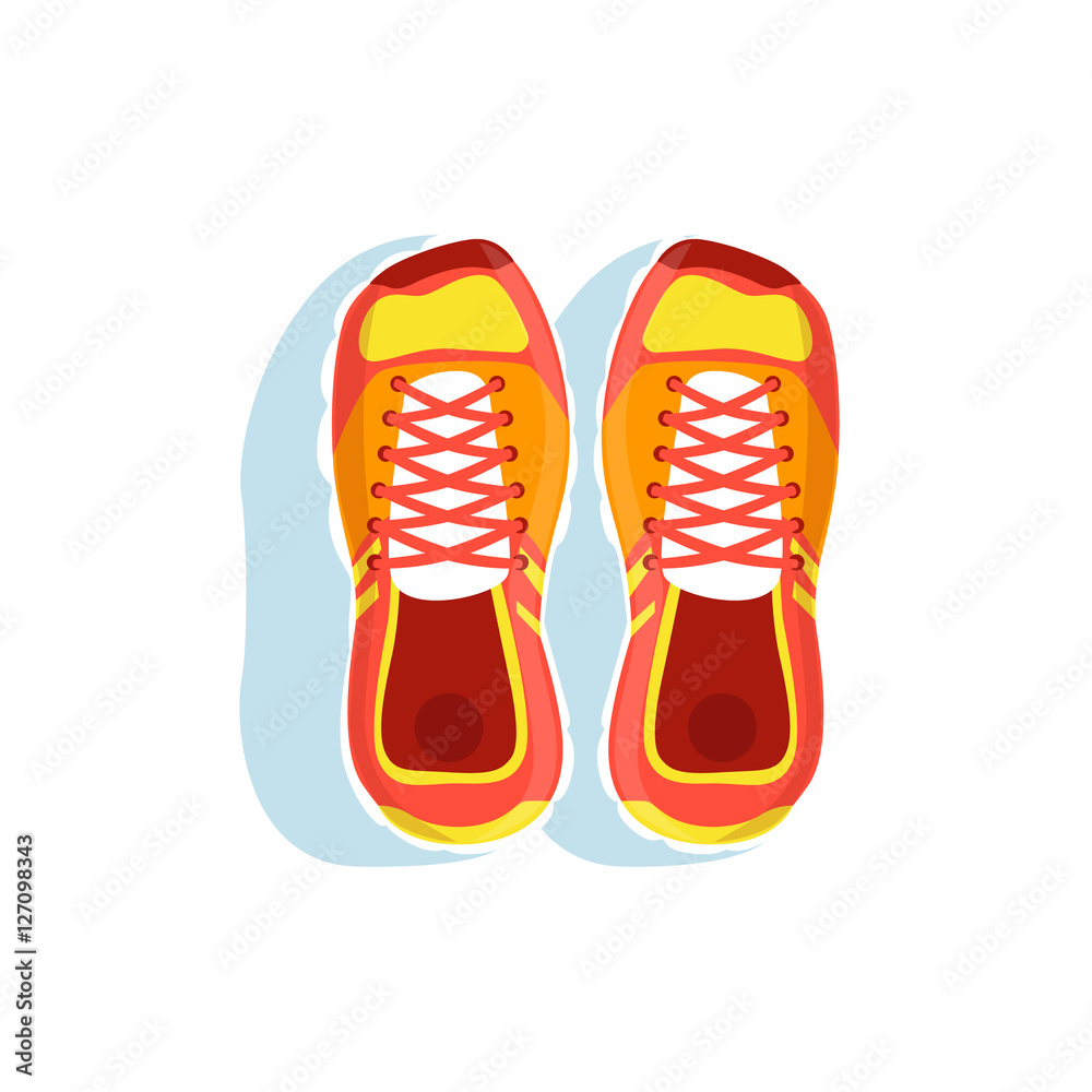 Pair Of Orange Running Shoes Vector Illustration From The Fitness Essentials Collection Pair Of Orange Running Shoes Vector Illustration From The Fitness Essentials Collection