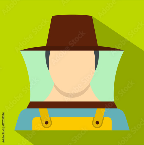 Beekeeper icon. Flat illustration of beekeeper vector icon for web