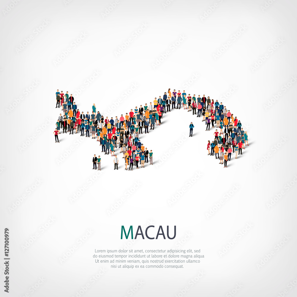 Obraz premium people map country Macau vector