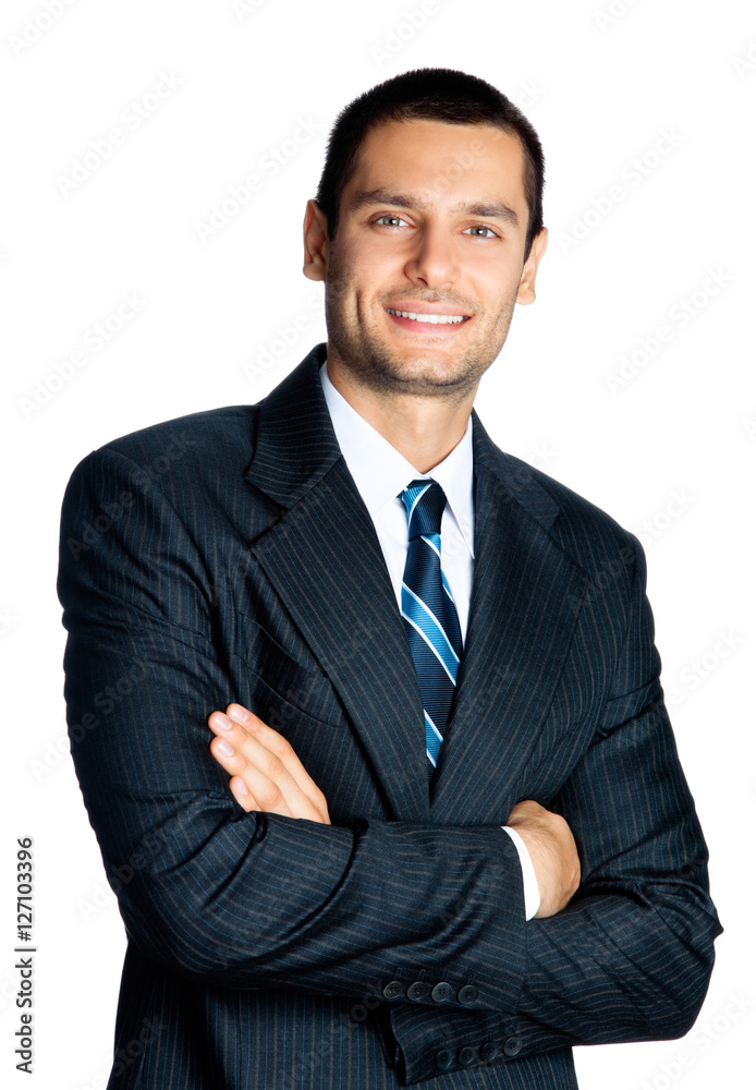 Portrait of happy smiling businessman, isolated on white Portrait of happy smiling businessman, isolated on white