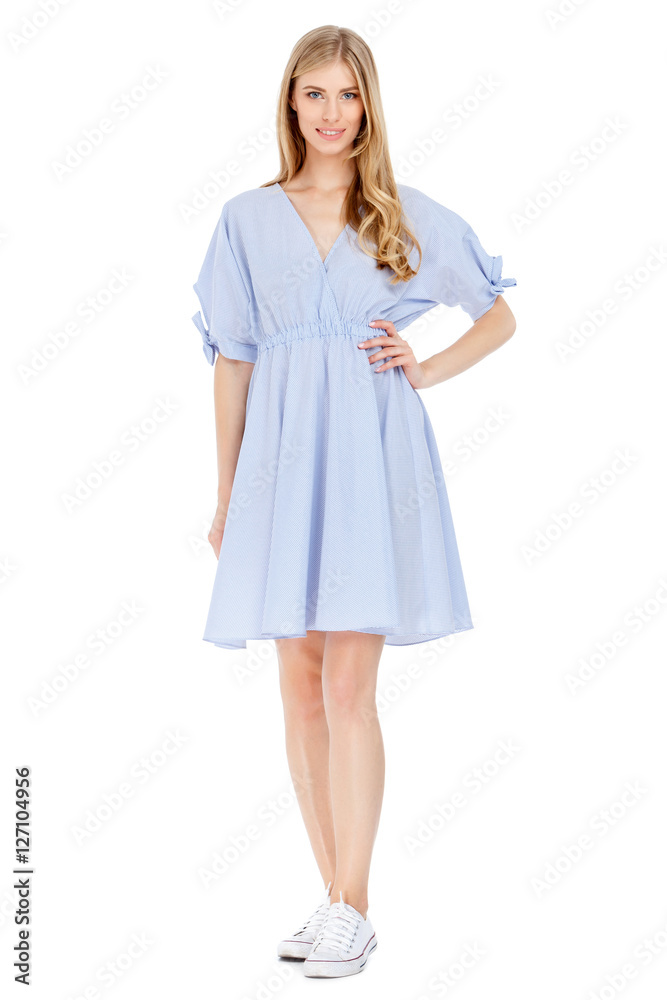 Fashion photo of young magnificent woman wearing fashionable summer clothes Fashion photo of young magnificent woman wearing fashionable summer clothes