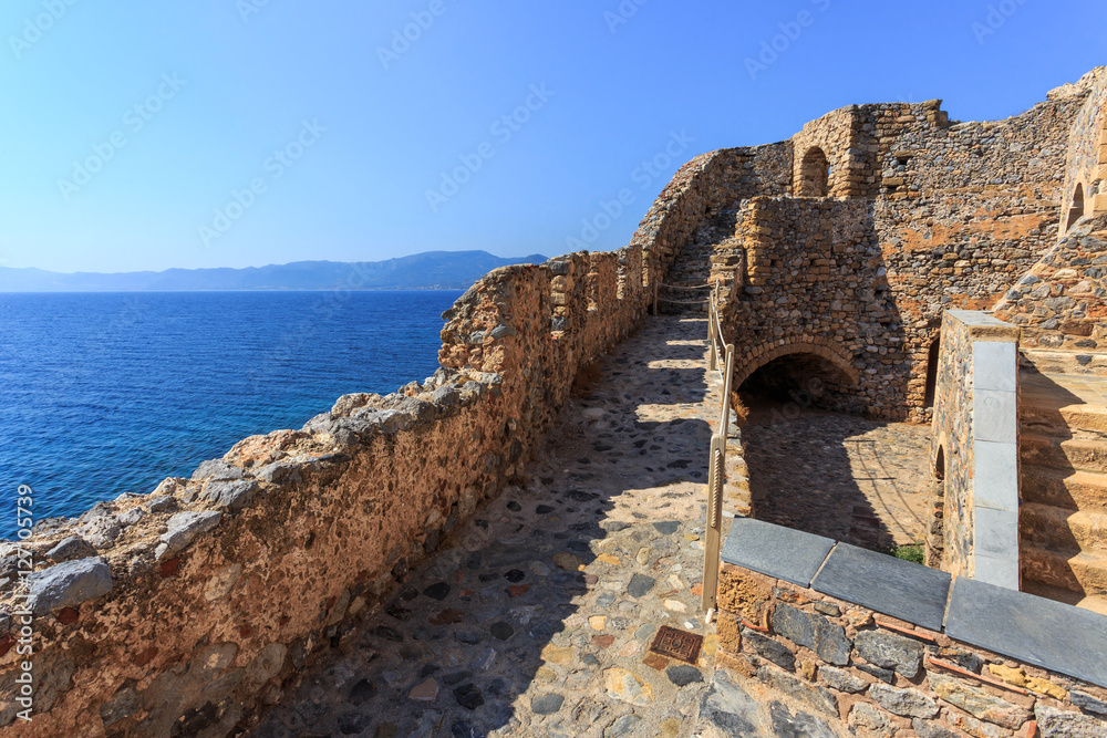 Monemvasia the medieval town in Peloponnese, Greece, Europe