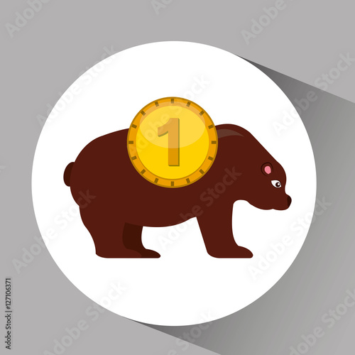 concept stock exchange market bear sell icon vector illustration eps 10