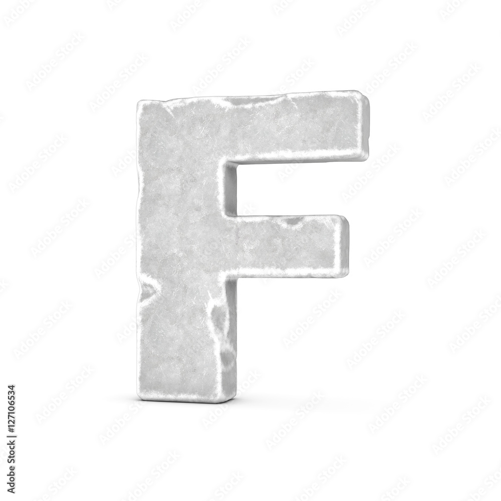 Rendering of stone letter F isolated on white background. Rendering of stone letter F isolated on white background.