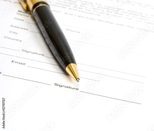 Signing a Document business