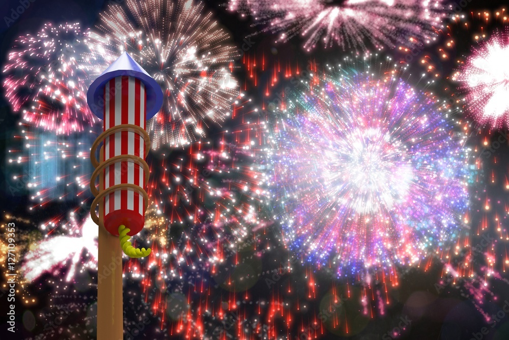 Composite image of rocket for fireworks