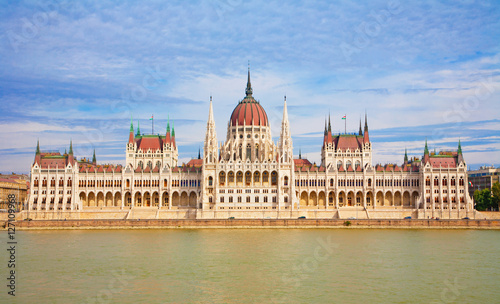 BUDAPEST, HUNGARY - SEPTEMBER 22, 2012 : The parliament neo-gothic building.