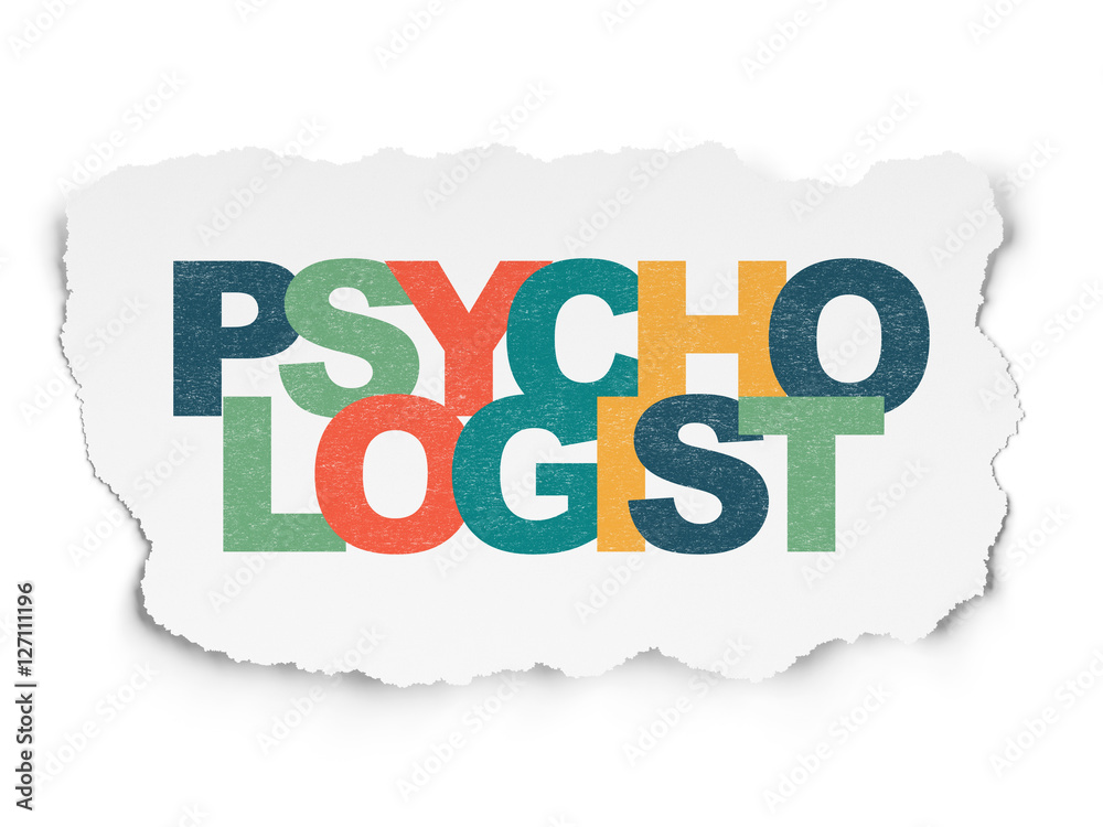 Healthcare concept: Psychologist on Torn Paper background Healthcare concept: Psychologist on Torn Paper background