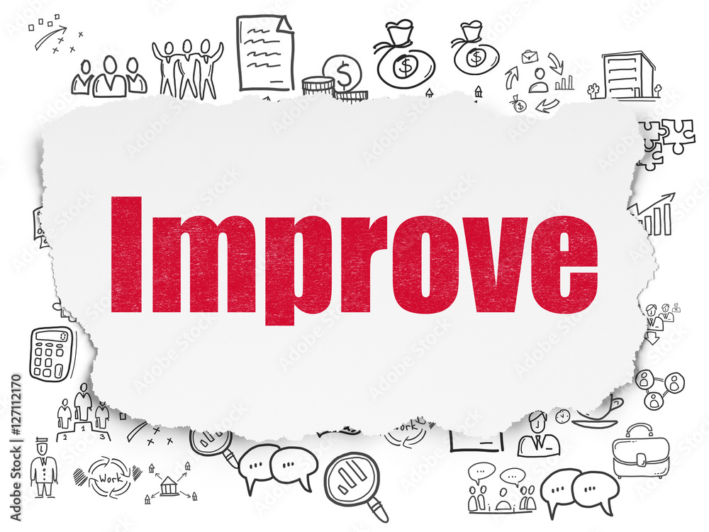 Finance concept: Improve on Torn Paper background