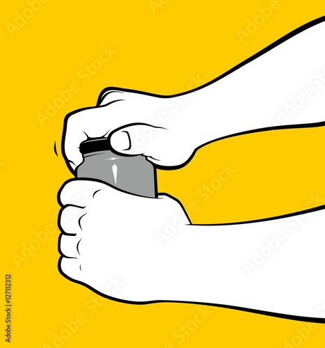 Hands open jar