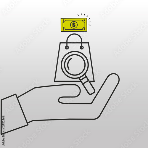 searching bag shop money design vector illustration eps 10