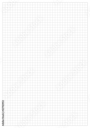 Grid Paper Sheet. Vector, Illustration of Gray Grid Paper Sheet.  White Boarder.