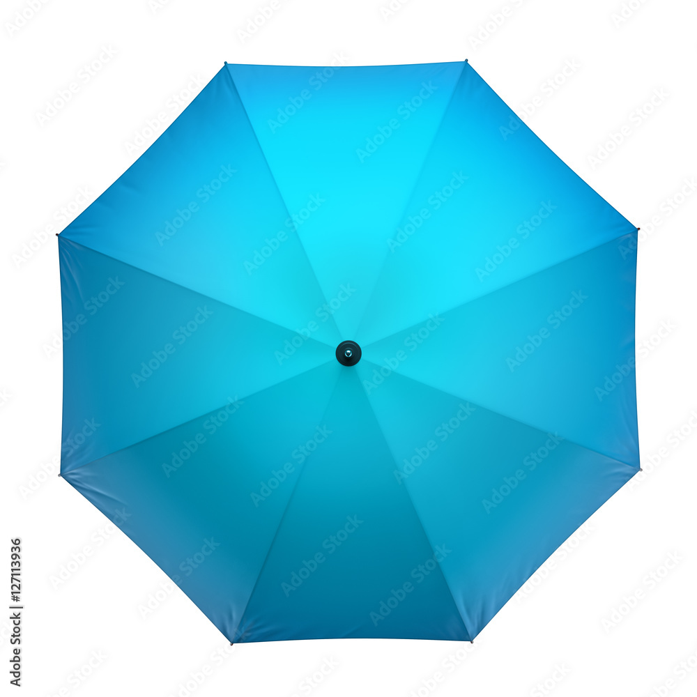 Blue umbrella isolated on white background. 3D illustration . Blue umbrella isolated on white background. 3D illustration .