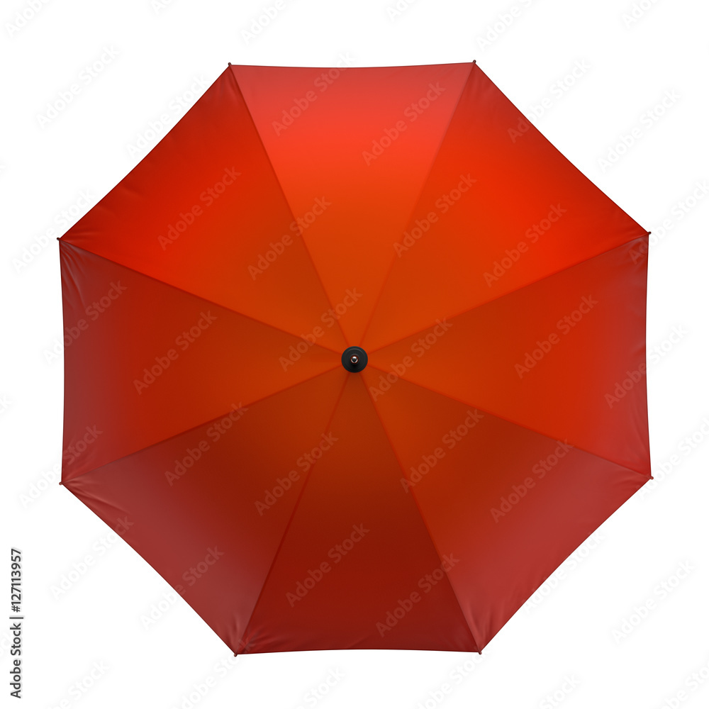 Orange autumn umbrella isolated on white background. 3D illustration . Orange autumn umbrella isolated on white background. 3D illustration .