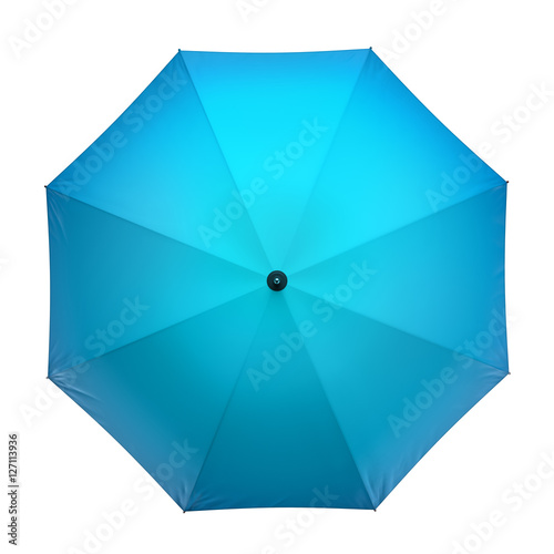 Blue umbrella isolated on white background. 3D illustration .