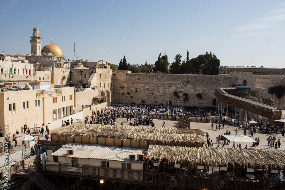 Fototapeta premium view of Western Wall on Succot