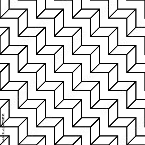 Abstract geometric black and white graphic design deco 3d stairs pattern