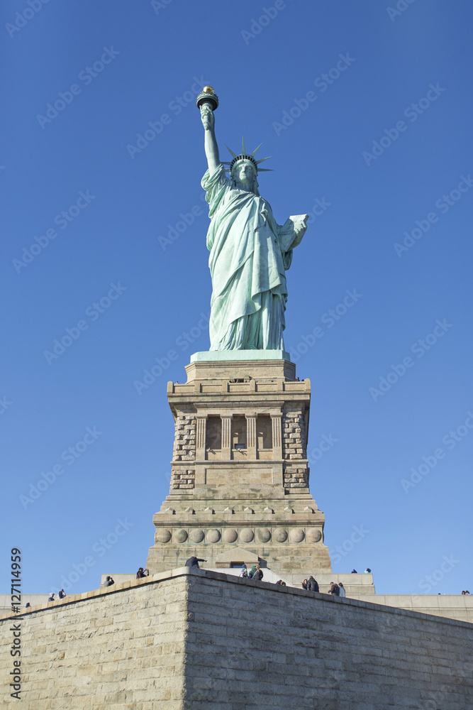 Statue of Liberty on pedestal