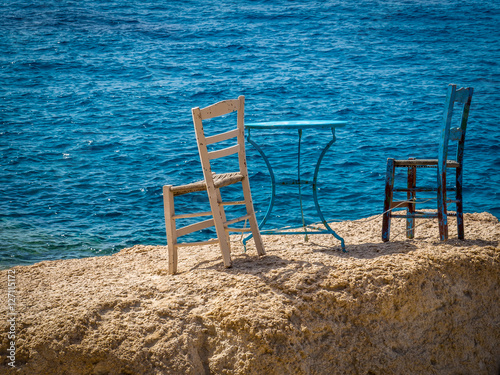 Empty Chairs With a View of The Mediterranean