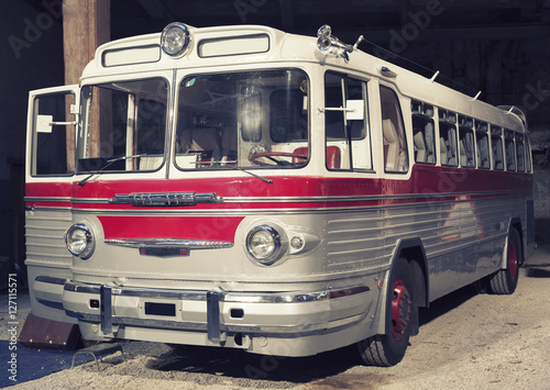 Retro style bus. Toned. Selective focus.