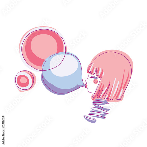 girl and bubble gum