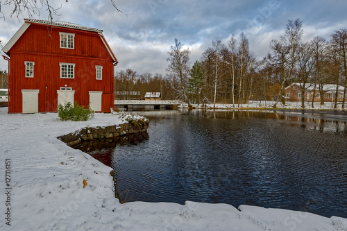 Old wooden houses of former Stromfors Iron Works, Finland photo