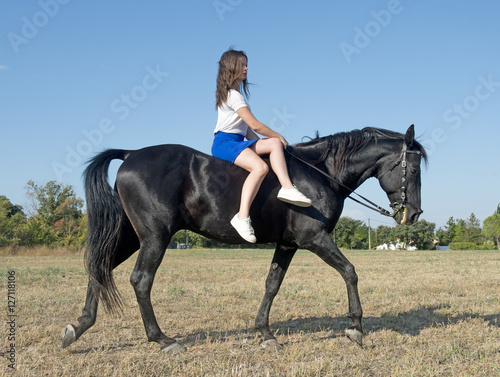 young riding girl