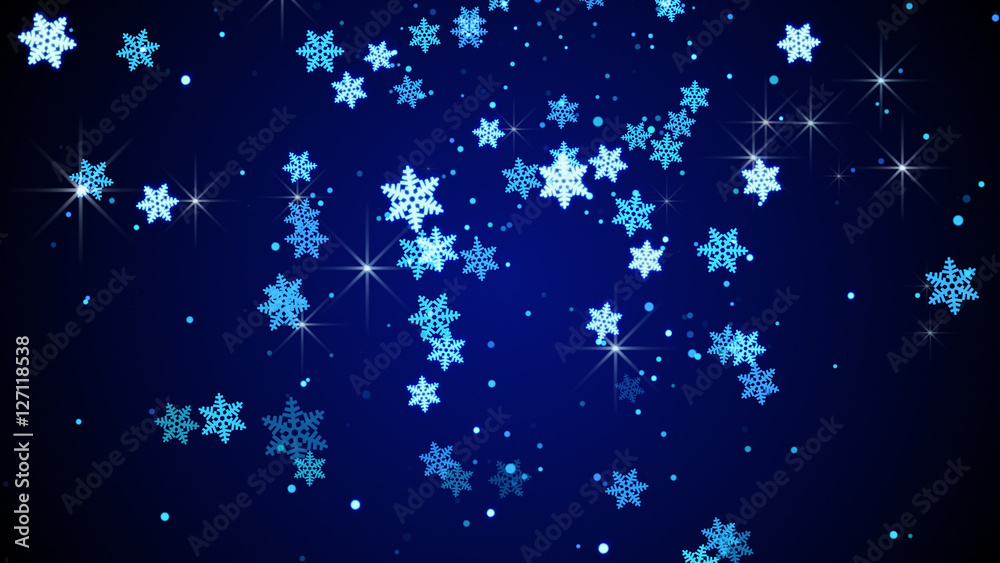 blue glow snowflakes falling blue glow snowflakes falling