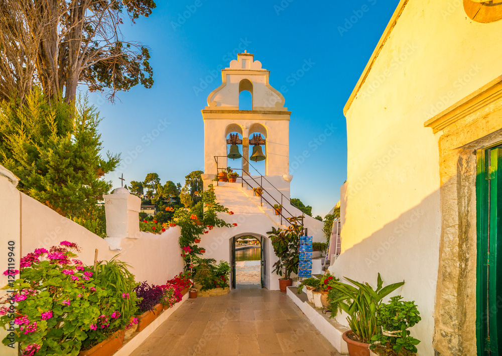 Vlacherna monastery Corfu island, Greece