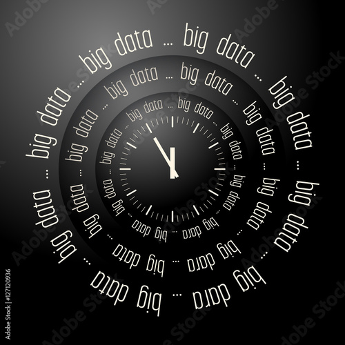 Black vector abstract background and the words big data