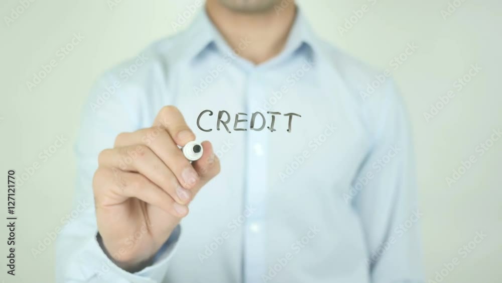 Credit Union, Man Writing on Screen Credit Union, Man Writing on Screen