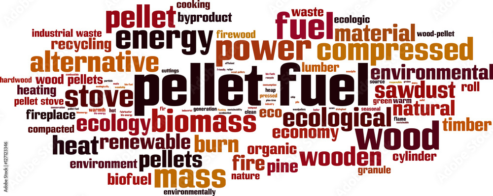 Pellet fuel word cloud concept. Vector illustration