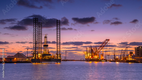 Oil drilling rig construction site