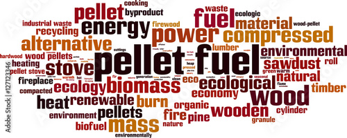 Pellet fuel word cloud concept. Vector illustration