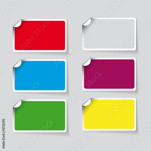Colorful paper sticker vector