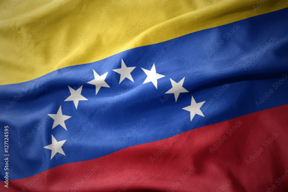 waving colorful flag of venezuela. waving colorful flag of venezuela.