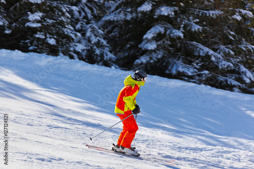 Skier at mountains ski resort Bad Gastein - Austria