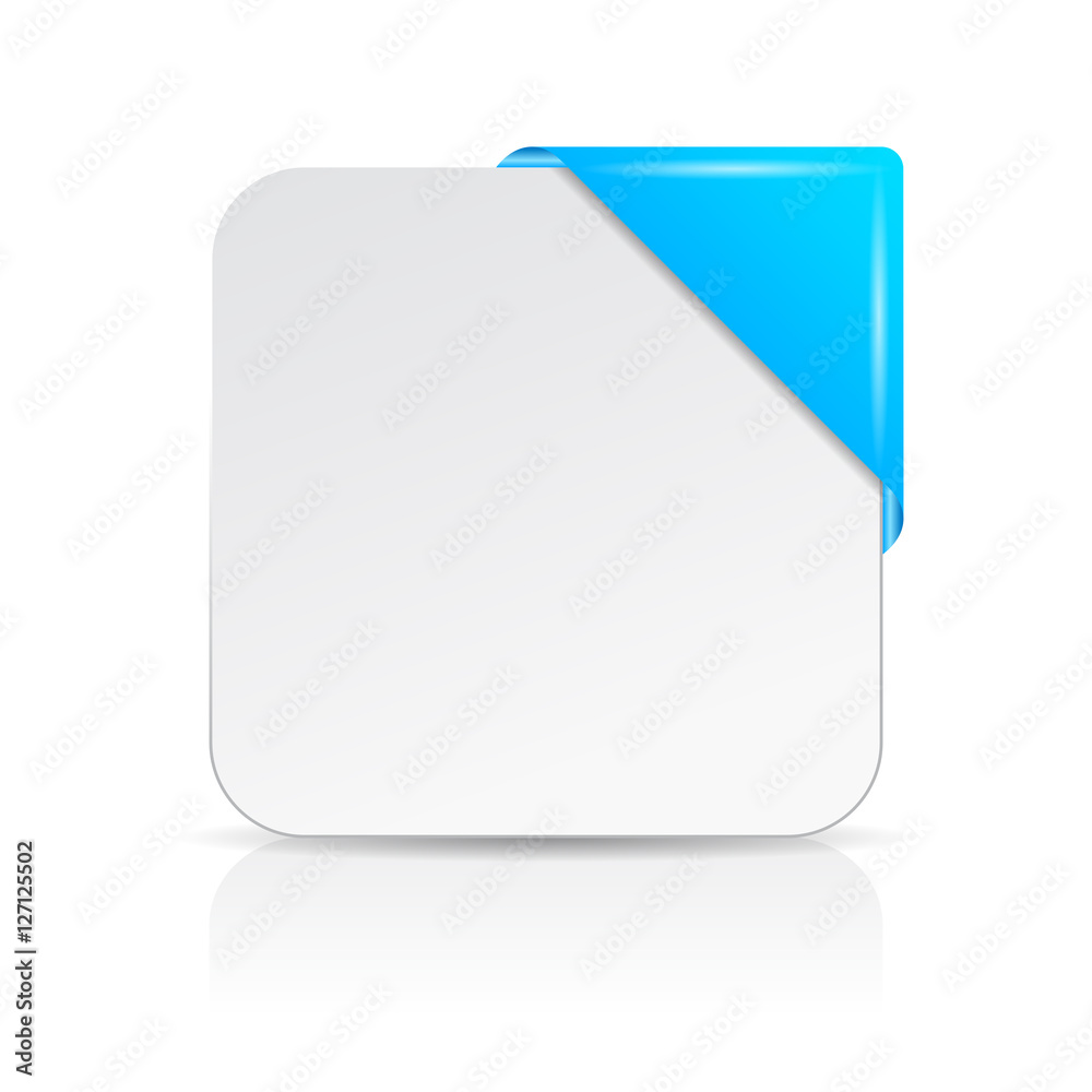Blank info card with blue corner Blank info card with blue corner