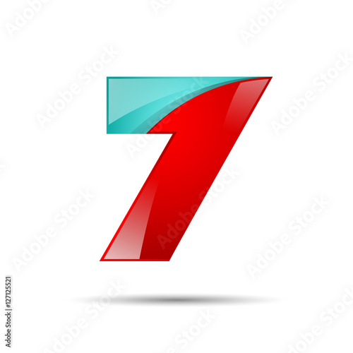 Free Download Number seven 7 colorful 3d volume icon. Vector design for banner, presentation, web page, card, labels or posters - GFXLoad