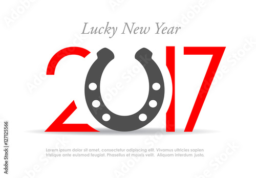 Lucky new year 2017, greeting card idea