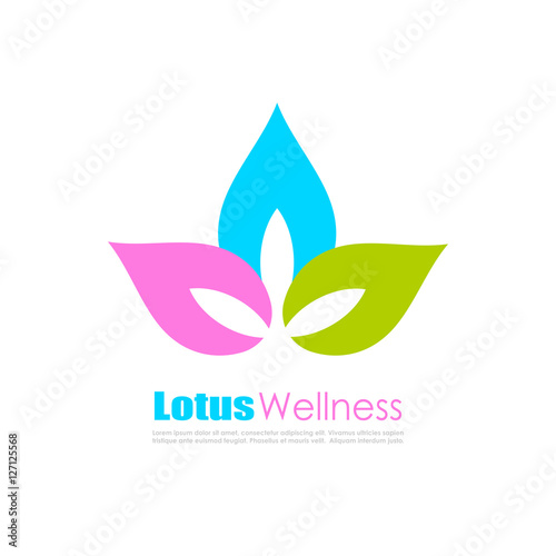 Lotus flower colorful logo