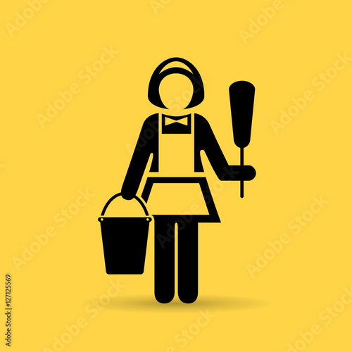 Charwoman maid icon