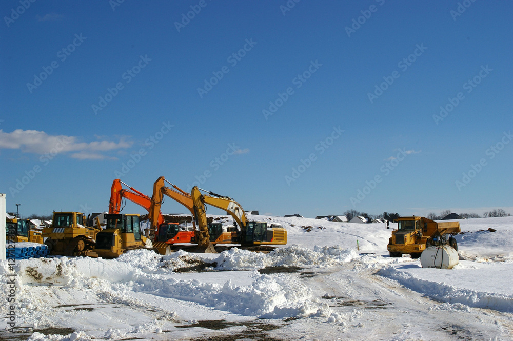 Naklejka premium CHANTIER SOUS LA NEIGE ref 1389
