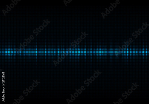 Sound waves oscillating glow light, Abstract technology background - Vector