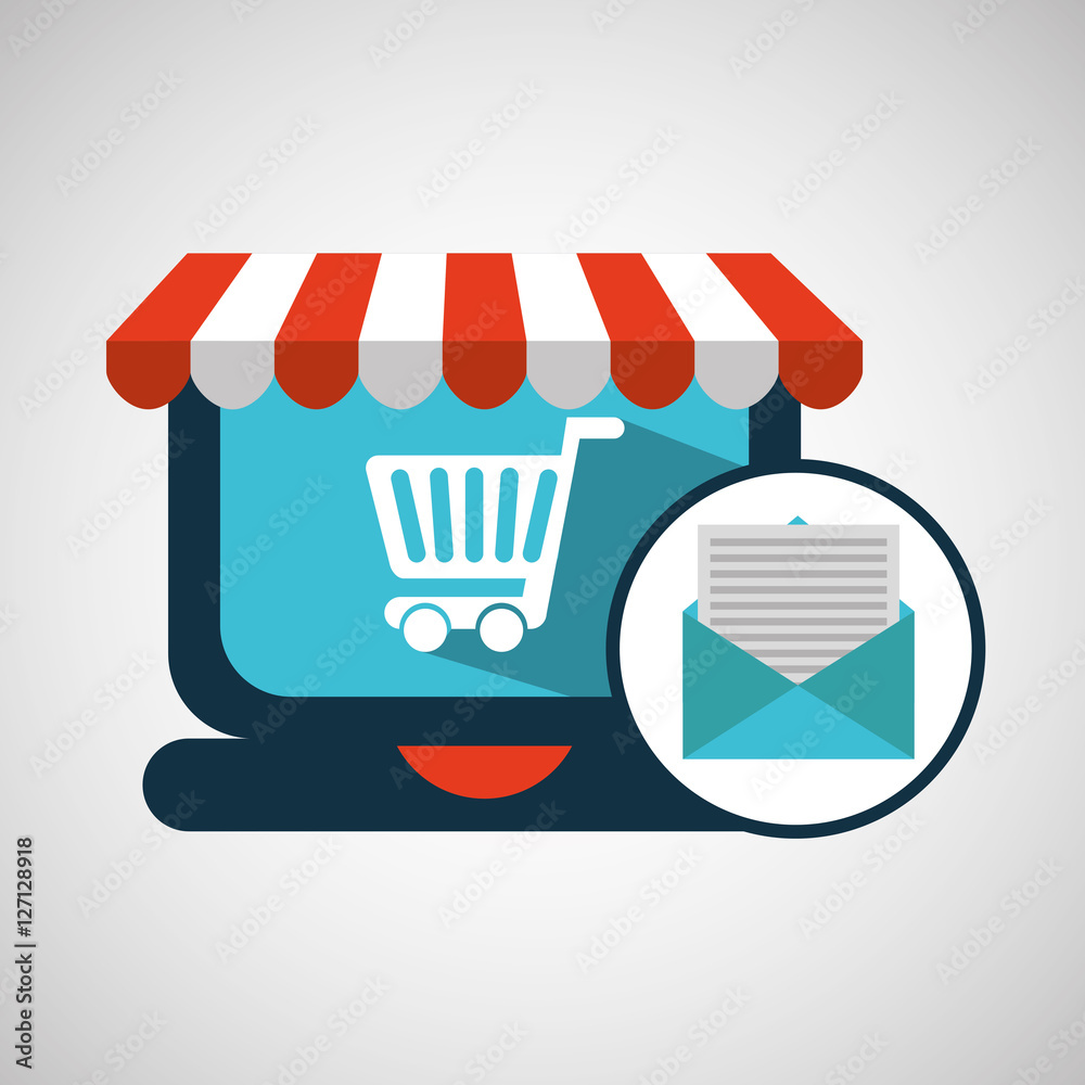 e-commerce concept email cart icon vector illustration eps 10 e-commerce concept email cart icon vector illustration eps 10