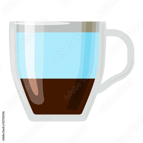 Coffee cups different cafe drinks americano